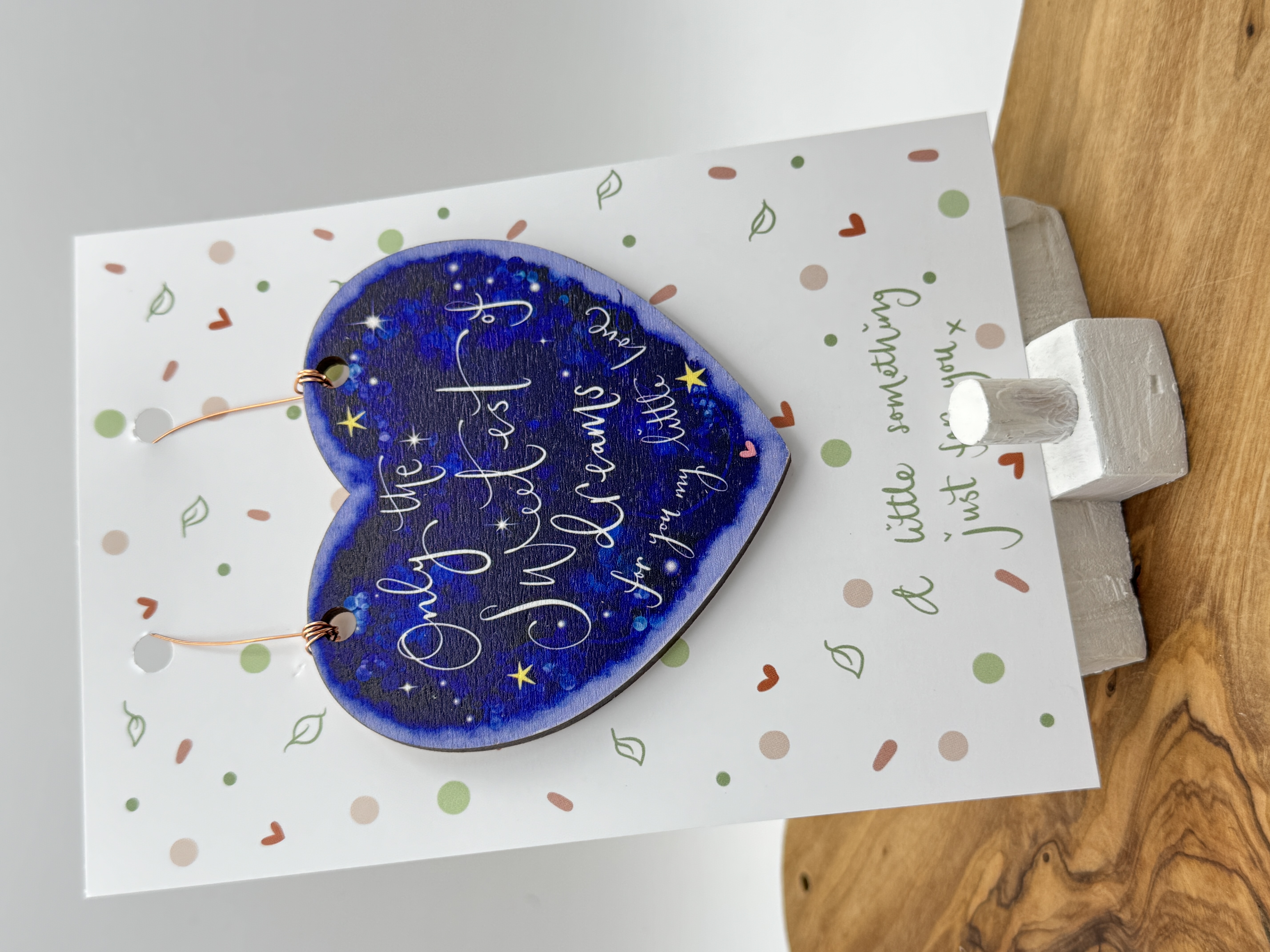 Sweetest Dreams | heart shaped new baby hanging decoration