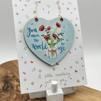 You mean the world to me | heart shaped hanging decoration